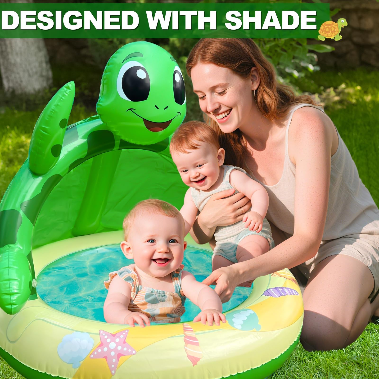 Baby Pool Toddler Sprinkler Water Play Mat, Turtle - AMENON - Baby and ...