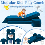 Edbuosy Toddler Couch Kids Sofa Modular - 18pcs Children Couches Building Fort, Convertible Foam Playing Cushion Creative Playroom Floor Furniture for Baby 1-3 to Teen Sofa and Play Set