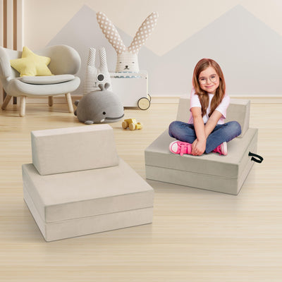 M HI-Mat Modular Kids Play Couch, Toddler Sectional Sofa, Versatile Child Furniture for Playroom Bedroom, Convertible Foam and Floor Cushion for Boys and Girls