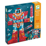 DJECO Space Battle Sticker Mosaic Kit - Craft Your Own Space Battle Scene for School or Gifts - Fun & Creative for Family & Friends, Boys & Girls, Mosaic Art Craft Kit for Kids 5+ - Multi
