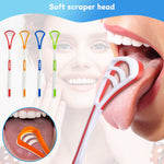 4-Pack Tongue Scraper Oral Care Kits – Plastic Dual-sided Tongue Brushes for Reducing Bad Breath, Includes Comfort Grip Handle, Ideal for Adults and Kids Healthy Oral Hygiene Tools