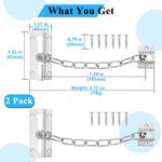 INBOF 2 Pack Door Chain Lock, Stainless Steel Chain Locks for Inside Door, Premium Thickened with 12 Screws