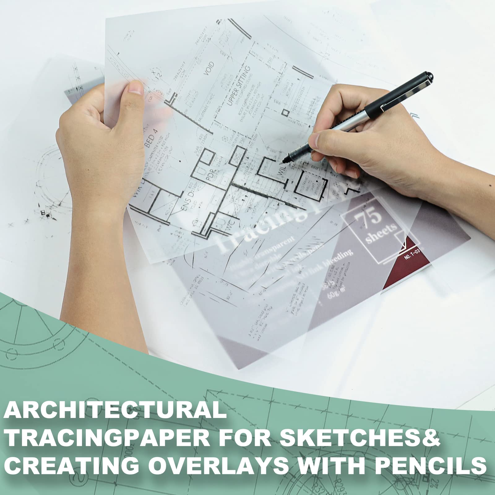 Tracing Paper 8.5x11 inch, 100 Sheets Transparent Vellum - SuFly - Baby ...