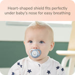NUK Glow-in-the-Dark Orthodontic Pacifier with Heart-Shaped Shield, BPA-Free, fits 18-36 Months, 4-Pack