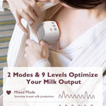 Momcozy S9 Pro Upgraded Wearable Breast Pump, Hands-Free Design with Extended Battery Life & LED Display, Double Electric Portable Pump with 2 Modes & 9 Levels, 24mm, 2-Pack, Gray