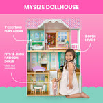 Delta Children MySize Dollhouse - Large 3-Story Dollhouse with 7 Rooms Includes 12 Accessories - Fits 12-inch Dolls - Pretend Play Dream Gift for Ages 3+