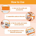 Alened Phonics Flash Cards Sentence Building for Kids, Learn to Read Sight Words Phonics Flashcads, Special Education Homeschool Classroom Supplies