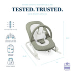 Baby Delight Aura | Deluxe Portable Rocker & Seat for Infants | Soothing Vibration & Sounds | Baby Rocker | Quilted Organic Sage
