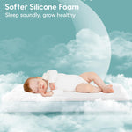 Babelio Machine Washable Crib Mattress Topper, Soft Breathable Silicone Foam Toddler Mattress Topper Pad with Removable Zipper Cover 52" x 27" x 1"