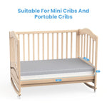 Dourxi Mini Crib Mattress, 38x24X4 Inch Dual Sided Comfort Gel Memory Foam, Breathable Premium Baby Mattress for Mini and Portable Cribs w/Removable Outer Cover - White&Grey