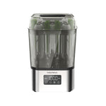 Baby bottle sterilizer with digital display on a white background