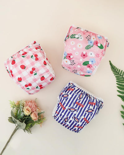 ALVABABY Swim Diapers 3pcs Baby & Toddler Snap One Size Reusable Adjustable Baby Boys' Swim Diapers for Swimming Lessons 3SWY65A