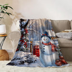 YeeJu Christmas Throw Blanket Baby Small Gray Christmas Snowman Blanket Toddler Infant Swaddle Pet Crib Soft Lightweight Fuzzy Plush Fleece Blankets and Throws Xmas Winter Holiday Blanket 30x40