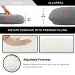 ALLOPERA Pregnancy Pillow, Full Body 57 Inch Maternity Pillow with Removable Washable Cover - Sleep Support for Legs, Back, Neck, Shoulder, HIPS, Belly for Pregnent Women, Black Grey Velvet Cover
