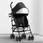 Jeep PowerGlyde Plus Stroller by Delta Children Lightweight Travel Stroller with Smoothest Ride, Aluminum Frame, 4-Position Recline, Extra Large Storage Basket, Black