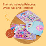 Melissa & Doug Puffy Sticker Activity Books Set of 3 – Dress-Up, Princess & Mermaid, with 208 Reusable Stickers and Fold-Out Scenes, Mess-Free Travel Toys for Kids Ages 4+ - FSC Certified