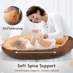 TOUCHLIFE Baby Lounger - Baby Nest Cover for Newborn 0-24 Months, Portable Infant Lounger for Baby Girls & Boys, 100% Cotton Breathable Co Sleeper for Home and Travel, Babies Essentials Gifts, Brown