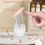 HORIGEN Manual Breast Pump for Breastmilk, 4 Ounce BPA-Free & Food Grade, Portable Leak-Proof Lid & Suction Base Silicone Wearable Hand Pump Collectors for Expressing Milk, Home, Work, Travel