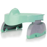 Kalencom Potette Plus Premium 2 in 1 Travel Potty and Toilet Seat Trainer Ring with Built in Pee Guard and Easy-Grip Handles (Teal/Gray)