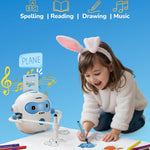 QIBOX Drawing Robot for Kids, 4-in-1 Draw/Learn/Spell/Music Interactive Educational Robot Drawing Machine with 100 Cards & 12 Color Pens,Learning Toys for 3 4 5 6 7 8 Year Old Boys Girls Birthday Xmas