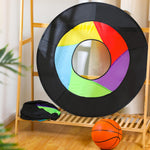 Gemscream Giant Flying Disc Soft Foldable Flying Ring Throwing Safe Lightweight Fabric Disc with Storage Bag for Summer Kids Adults Family Outdoor Fun School Activities (Rainbow Style,36 Inch)