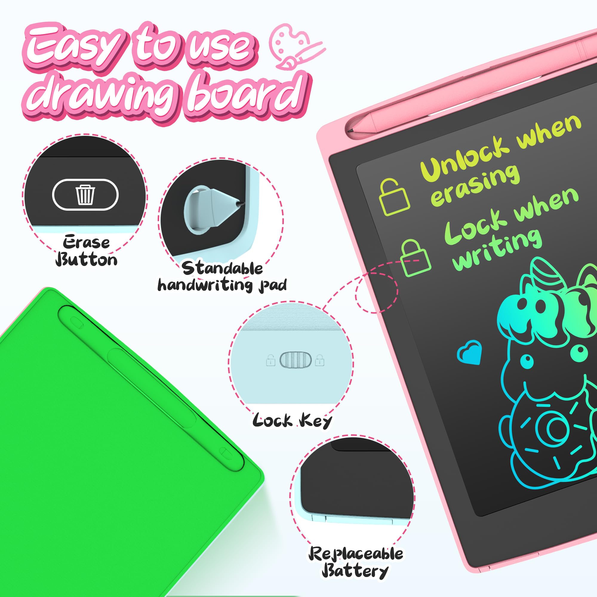 3 Pack LCD Writing Tablet, Colorful Toddler Drawing - LEYAOYAO - Baby ...