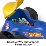 Fisher-Price Toddler Tricycle Hot Wheels Tough Trike, Toy Bike with Handlebar Grips & Storage for Outdoor Play Kids Ages 2+ Years