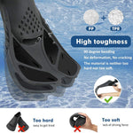 Snorkel Fins, Swim Fins with Adjustable Buckles, Open Heel, Travel Size Short Flippers for Snorkeling, Swimming and Scuba Diving, Diving Fins with Mesh Bag for Adult Men Women Kids