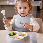 BabyBjörn Baby Spoon and Baby Fork, 4 pcs, Gray | Baby Utinsels | Toddler Utinsels | Toddler Fork and Spoon Set | Baby Silverware | Toddler Silverware