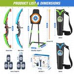 2 Pack Bow and Arrow for Kids, LED Light Up Archery Set with 24 Suction Cup Arrows, 1 Standing Target, 6 Score Targets & 2 Quiver, Indoor Outdoor Sport Gifts for Boys Girls Ages 4-8
