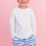 RUGGEDBUTTS Boys UPF50+ Stretch Neon Swim Trunks - Periwinkle Blue Wavy Stripe, 3-6m