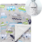 CREVENT Cozy Soft and Warm Mink Baby Blanket with Sherpa Backing, Gift Packing with Ribbon for Newborn Infant Toddler's Crib Cot Stroller (30"X40" Little Dream)