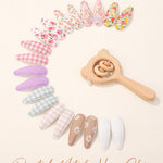 doboi 40 Pcs Floral Print Snap Hairpins, Hair Bows Clips, and Barrettes for Girls - Non-Slip Wrapped Flower Clips Hair Accessories
