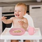 Bluet B - Baby Feeding Set – 4 PCS Silicone Tableware with Suction Plate, Bowl, Cup & Spoon - Extra-Thick Premium Silicone, BPA-Free, Food Grade, Microwave & Dishwasher Safe
