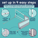 Hiccapop 57" x 19" Extra Long Bed Rail for Toddlers, Heavy Duty Swing Down Bed Rail Guard with Soft Mesh Cover Safely Fits Twin, Full, Queen Beds