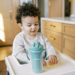 Dr. Brown's Milestones Insulated Sippy Cup with Straw and Handles, Spill-Proof Tumbler with Lid, 2-Pack, Green, 10 oz/300 mL, BPA Free, 12m+