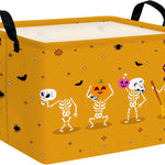 Large Halloween Themed Candy Gift Basket for KidsTrick or Treat Storage Bin Girls Boys Room Décor (Bohemian Bowknot Pumpkin Ghost)