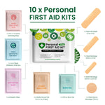First Aid Emergency Medical Kit Mini and Travel Size - 10 Pack | Great for Kids, Schools, Business, Hiking, Camping | Wound Care Products (Unicorns)