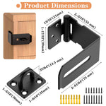 Mixizigoz 90 Degree Hasp Lock Latch, Right Angle Safe Padlock Clasp Hasp for Personal Privacy, 304 Stainless Steel Security Desk Drawer Lock Latch (Black-2 Pcs)