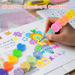 Baowindy 4 Pack Mini Highlighters Pens, Cute Colorful Highlighters Pastel Highlighter Set, Stackable Markers for Writing Graffiti Office Supplies (Octopus, Heart, Flower, Ice Cream)