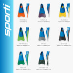 Sporti Adult-Kids Short Swim Fins, Floating Fin for Swimming & Snorkeling, Swim Flippers for Training - PurpleBlue - Youth 3-4 / W 5