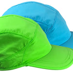 N'Ice Caps Kids 2-Pack SPF 50+ Sun Hats - Adjustable Mesh Lined UV Protection (US, Age, 4 Years, 7 Years, Neon Green/Neon Blue Pack)