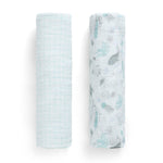 Delta Children 100% Cotton Muslin Baby Receiving Blankets for Girls and Boys – 47x47 Inches (Pack of 2), Sea Life