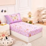 PERFEMET Pink Girls Toddler Bedding Set 4 Piece Floral Butterfly Printed Toddler Comforter Set with Sheets Soft Lightweight Tie Dye Kids Bed in A Bag for Teen Girls (Butterfly, Pink)