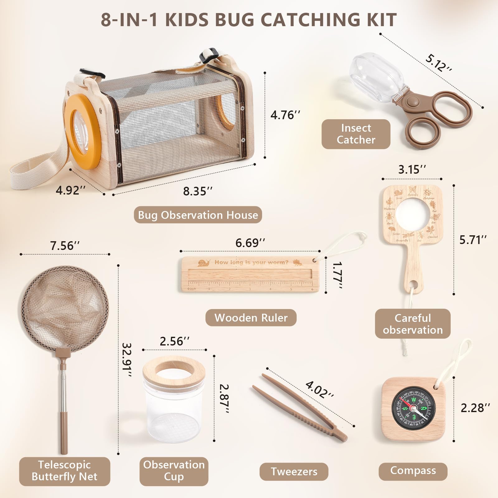 Montessori Wooden Bug Catcher Kit for Kids - - Bug Collecting Kits ...
