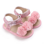 Baby Flower Sandals Girls PU Leather Summer Shoes First Walking Shoes Breathable Beach Sandals Soft Soles Non-Slip Shoes Prewalkers