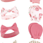 Hudson Baby baby-girls Cotton Headband and Scratch Mitten Set