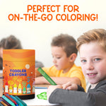 ZENO 18-Color Jumbo Crayons – Non-Toxic and Washable for Toddlers (1-3) & Kids (4-8) – Easy-to-Hold Large Crayons, Perfect for Travel, Art, and Early Childhood Activities