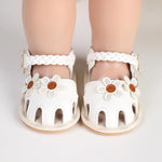 WaiHeikki Baby Girls Sandals Cute Flower Decor First Walking Princess Shoes Summer Casual Non-Slip Breathable Shoes 0-18M (White, 0_months-6_months)
