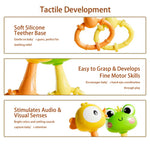 PUPYGOYGE Baby Rattle Teething Toy – Silicone Frog & Chick Handheld Sand Hammer Rattles, BPA-Free, 2-Pack, Ideal for Infants 0-6 Months, Sensory Development Toy